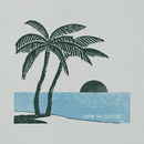 Life is Good Men's Long Sleeve Sun Crusher Hoodie - Sunset Two Palms