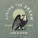 Life is Good Men's Classic Crusher Ringer Tee - Living the Dream Eagle