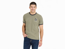 Life is Good Men's Classic Crusher Ringer Tee - Living the Dream Eagle