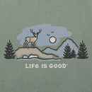Life is Good Men's Crusher Tee - White Tail Buck Vista