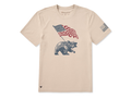 Life is Good Men's Crusher Tee - American Bear Flag