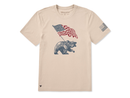 Life is Good Men's Crusher Tee - American Bear Flag