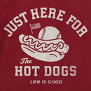 Life is Good Men's Crusher Tee - Here for the Hot Dogs Baseball