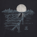 Life is Good Men's Crusher Tee - Dock Dog Landscape Sunset