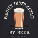 Life is Good Men's Crusher Tee - Easily Distracted by Beer