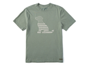 Life is Good Men's Crusher Lite Tee - American Flag Dog