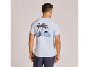 Life is Good Men's Slim Fit Slub Tee - Sunset Two Palms