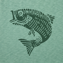 Life is Good Men's Slim Fit Slub Tee - Woodcut Fish