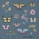 Life is Good Women's Crusher Tee - Collection of Butterflies