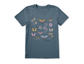 Life is Good Women's Crusher Tee - Collection of Butterflies