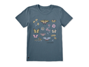 Life is Good Women's Crusher Tee - Collection of Butterflies