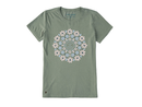 Life is Good Women's Crusher Tee - Hand Drawn Daisy Mandala