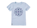 Life is Good Women's Crusher Tee - Flowers & Bees Mandala