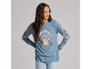 Life is Good Women's Long Sleeve Crusher Tee - Peaceful Breathe Mushroom