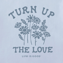 Life is Good Women's Long Sleeve Crusher Tee - Turn Up the Love Daisies