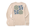 Life is Good Women's Long Sleeve Crusher Tee - Groovy Quad Floral