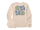 Life is Good Women's Long Sleeve Crusher Tee - Groovy Quad Floral