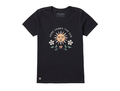 Life is Good Women's Crusher Vee - Here Comes the Sun Heart Flowers