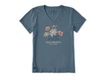 Life is Good Women's Crusher Vee - Wildly Grateful Bouquet