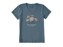 Life is Good Women's Crusher Vee - Wildly Grateful Bouquet