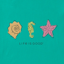 Life is Good Women's Crusher Vee - Three Crafty Sea Animals