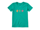 Life is Good Women's Crusher Vee - Three Crafty Sea Animals