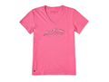 Life is Good Women's Crusher Vee - Three Little Birds on Flowers
