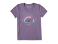 Life is Good Women's Crusher Vee - Oh What a Beautiful Day Rainbow Waves