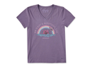 Life is Good Women's Crusher Vee - Oh What a Beautiful Day Rainbow Waves