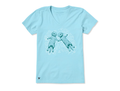 Life is Good Women's Crusher Vee - Two Sea Otters Holding Hands