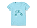Life is Good Women's Crusher Vee - Two Sea Otters Holding Hands