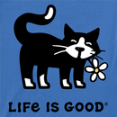 Life is Good Women's Crusher Lite Tee - Tuxedo Cat Daisy