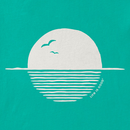 Life is Good Women's Crusher Lite Tee - Sunset Seagulls Wave Lines