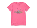 Life is Good Women's Crusher Lite Tee - Camping Fox Flowers