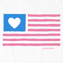 Life is Good Women's Crusher Lite Tee - Hearts and Stripes Forever