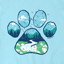 Life Is Good Women's Crusher Lite Vee - Paw Print Mountain Stream