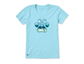 Life Is Good Women's Crusher Lite Vee - Paw Print Mountain Stream