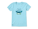 Life Is Good Women's Crusher Lite Vee - Paw Print Mountain Stream