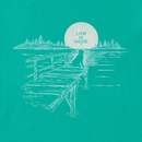 Life Is Good Women's Crusher Lite Vee - Dock Dog Landscape Sunset