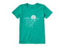 Life Is Good Women's Crusher Lite Vee - Dock Dog Landscape Sunset
