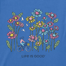 Life Is Good Women's Crusher Lite Vee - Biking with Doves and Daisies