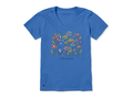 Life Is Good Women's Crusher Lite Vee - Biking with Doves and Daisies