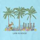 Life Is Good Women's Crusher Lite Vee - Pelican Palm Flowerbed