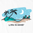 Life Is Good Women's Crusher Lite Vee - Moonlit Palm Vista