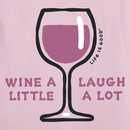 Life Is Good Women's Crusher Lite Vee - Wine a Little Laugh a Lot