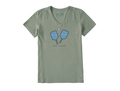 Life Is Good Women's Crusher Lite Vee - Keep It Pickleball Simple