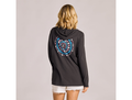 Life is Good Women's Long Sleeve Hooded Crusher Lite Tee - Floral Folk Mandala