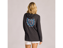 Life is Good Women's Long Sleeve Hooded Crusher Lite Tee - Floral Folk Mandala