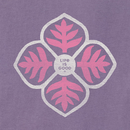 Life is Good Women's Long Sleeve Hooded Crusher Lite Tee - Leaves in Petals