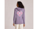 Life is Good Women's Long Sleeve Hooded Crusher Lite Tee - Leaves in Petals
